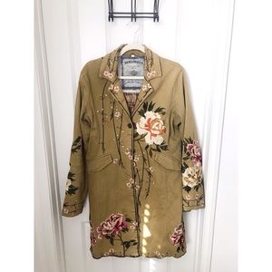 Vintage Floral Embroidered Anthropologie Jacket